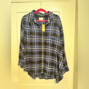 American eagle women’s flannel shirt NWT